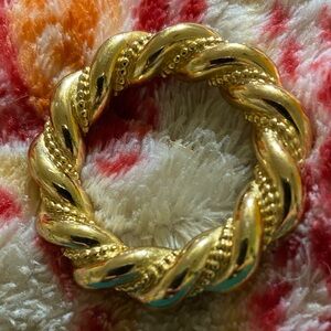 Napier Gold-Tone Braided Circle Brooch